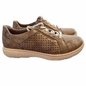 Clarks Collection Textile Casual Sneakers Caroline Ella Metallic  9 Wide NWOB